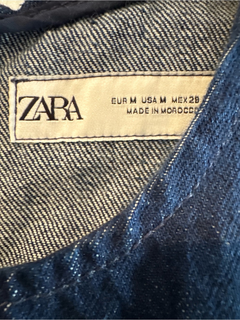 Zara Dark Wash Denim with Pleated Detail Mini Dress - Size M - Picture 3 of 5